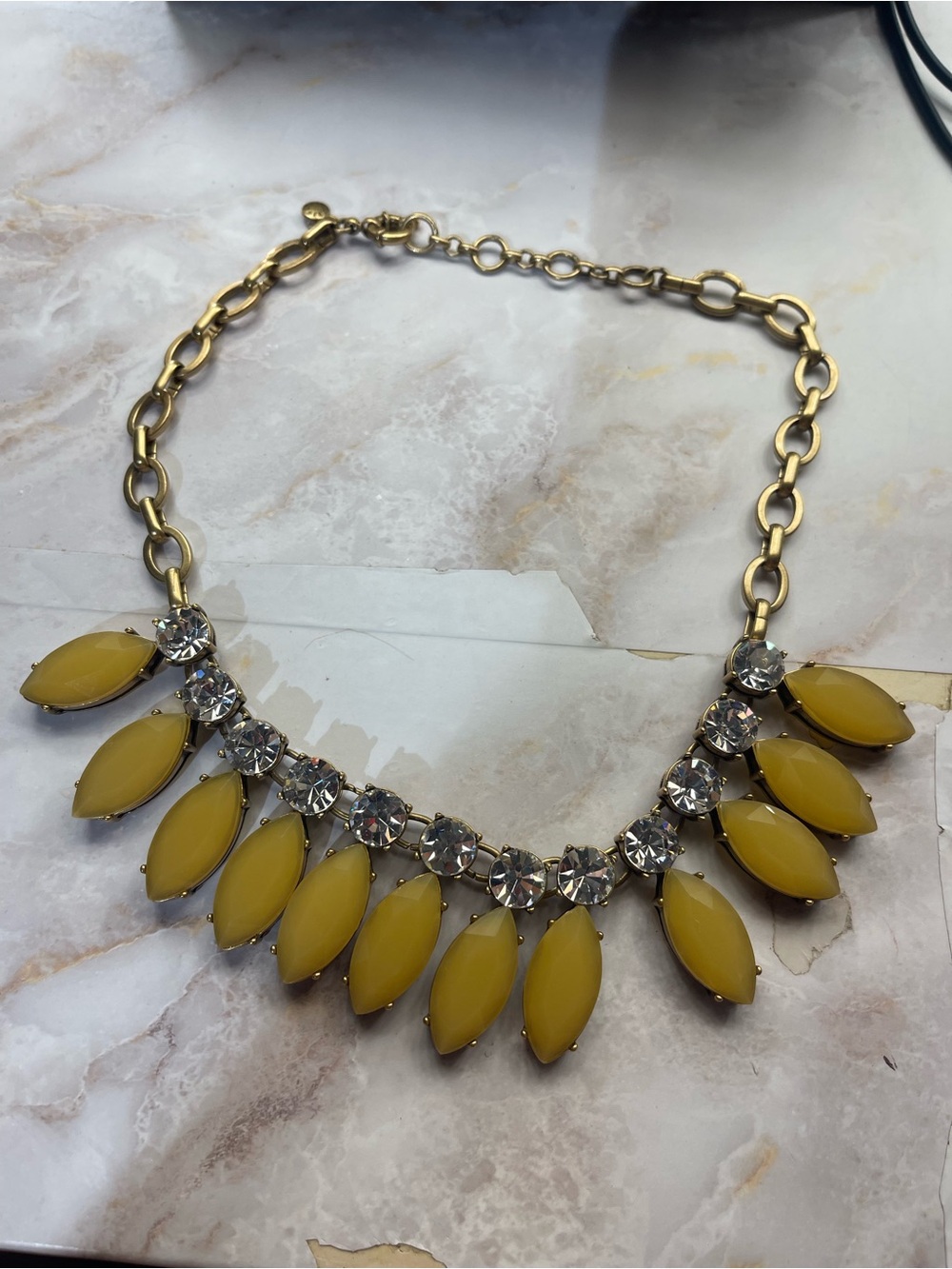 J. Crew Gold-Tone Yellow Crystal Statement Necklace